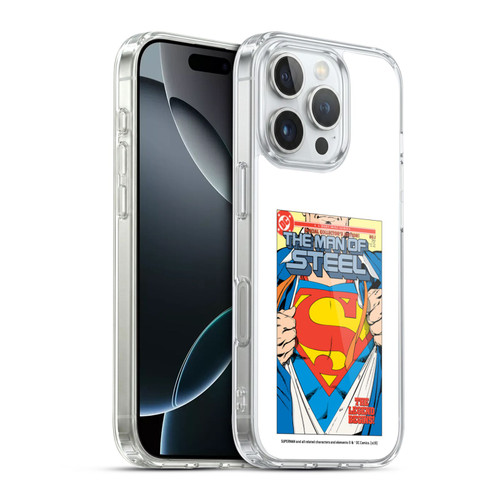 Superman DC Comics Famous Comic Book Covers The Man of Steel 1 Soft Gel Case for Apple iPhone 16 Pro & MagSafe