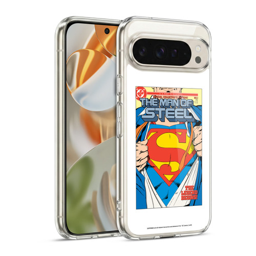 Superman DC Comics Famous Comic Book Covers The Man of Steel 1 Soft Gel Case for Google Pixel 9 / Pixel 9 Pro