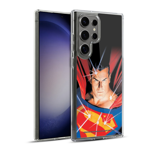 Superman DC Comics Famous Comic Book Covers Mythology Soft Gel Case for Samsung Galaxy S23 Ultra 5G & MagSafe