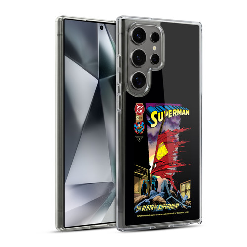 Superman DC Comics Famous Comic Book Covers Death Soft Gel Case for Samsung Galaxy S24 Ultra 5G & MagSafe