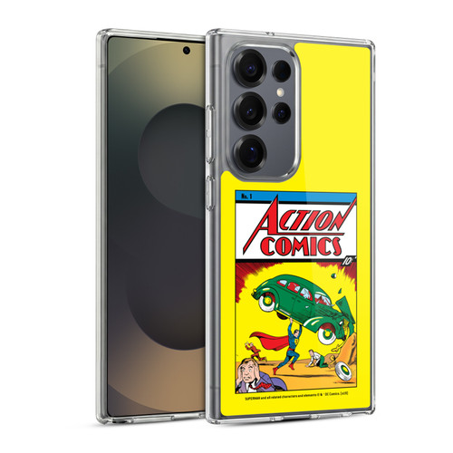 Superman DC Comics Famous Comic Book Covers Action Comics 1 Soft Gel Case for Samsung Galaxy S25 Ultra & MagSafe