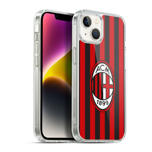 AC Milan 2017/18 Crest Kit Home Soft Gel Case for Apple iPhone 14 Plus & MagSafe