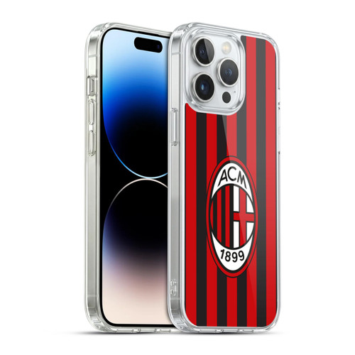 AC Milan 2017/18 Crest Kit Home Soft Gel Case for Apple iPhone 14 Pro Max & MagSafe