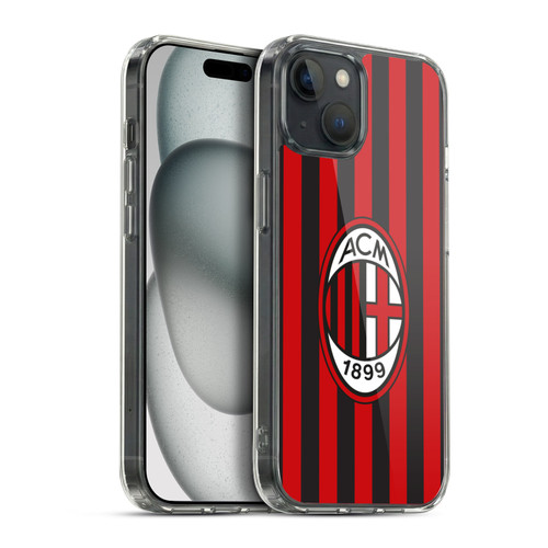 AC Milan 2017/18 Crest Kit Home Soft Gel Case for Apple iPhone 15 Plus & MagSafe