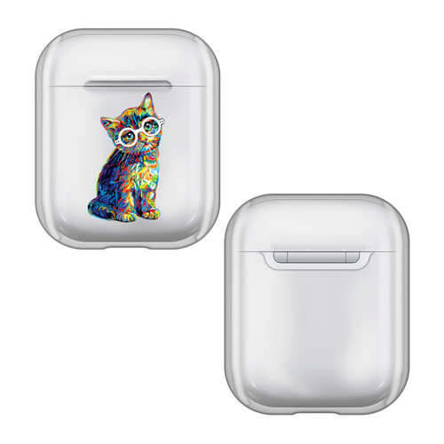 P.D. Moreno Cats Colorful Kitten Clear Hard Crystal Cover Case for Apple AirPods 1 1st Gen / 2 2nd Gen Charging Case