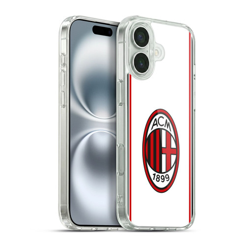 AC Milan 2017/18 Crest Kit Away Soft Gel Case for Apple iPhone 16 Plus & MagSafe