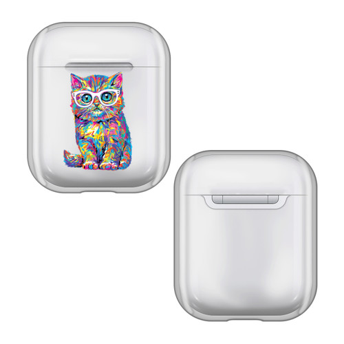 P.D. Moreno Cats Multicolor Kitten Clear Hard Crystal Cover Case for Apple AirPods 1 1st Gen / 2 2nd Gen Charging Case