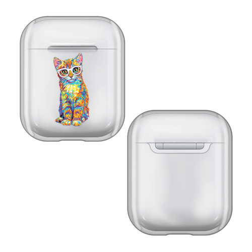 P.D. Moreno Cats Orange Kitten Clear Hard Crystal Cover Case for Apple AirPods 1 1st Gen / 2 2nd Gen Charging Case