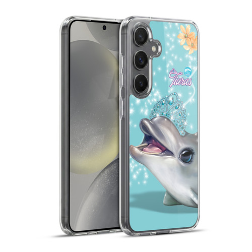 Animal Club International Royal Faces Dolphin Soft Gel Case for Samsung Galaxy S24+ 5G & MagSafe
