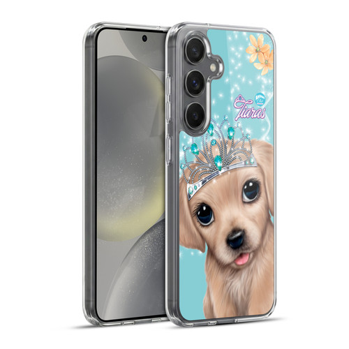 Animal Club International Royal Faces Golden Retriever Soft Gel Case for Samsung Galaxy S24+ 5G & MagSafe