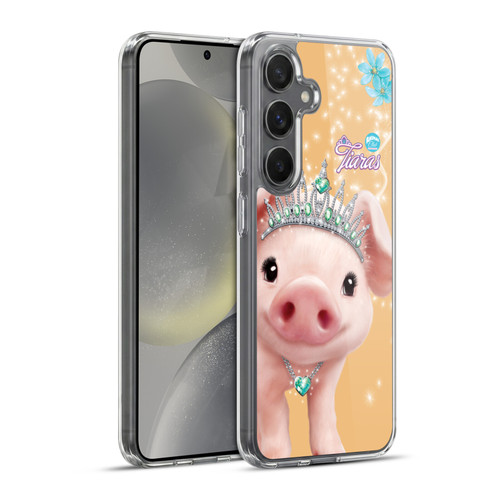 Animal Club International Royal Faces Pig Soft Gel Case for Samsung Galaxy S24+ 5G & MagSafe