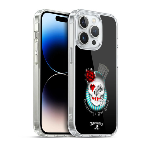 Alchemy Gothic Skull And Cards Gambling's For Fools Soft Gel Case for Apple iPhone 13 Pro & MagSafe