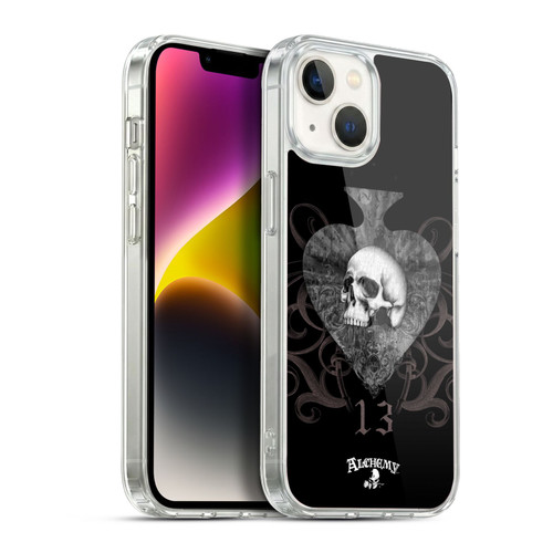 Alchemy Gothic Skull And Cards Death Club Soft Gel Case for Apple iPhone 14