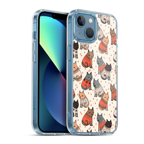 Andrea Lauren Design Animals Cozy Cats Soft Gel Case for Apple iPhone 13 Mini & MagSafe
