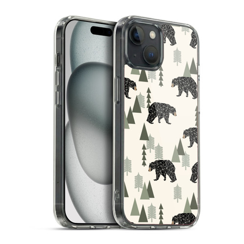 Andrea Lauren Design Animals Geometric Bears Soft Gel Case for Apple iPhone 15 Plus & MagSafe