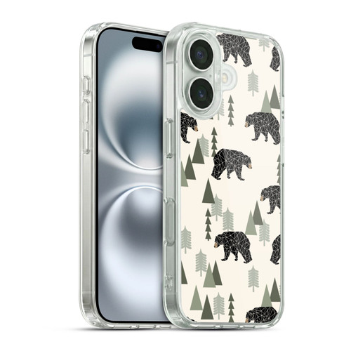 Andrea Lauren Design Animals Geometric Bears Soft Gel Case for Apple iPhone 16 & MagSafe