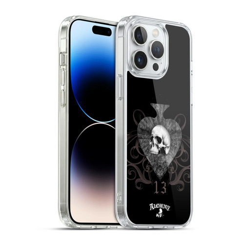 Alchemy Gothic Skull And Cards Death Club Soft Gel Case for Apple iPhone 14 Pro Max & MagSafe