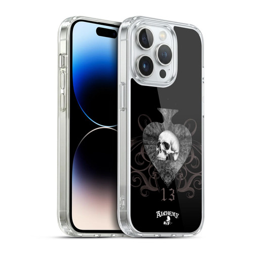 Alchemy Gothic Skull And Cards Death Club Soft Gel Case for Apple iPhone 14 Pro & MagSafe