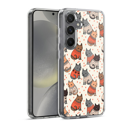 Andrea Lauren Design Animals Cozy Cats Soft Gel Case for Samsung Galaxy S24 5G & MagSafe