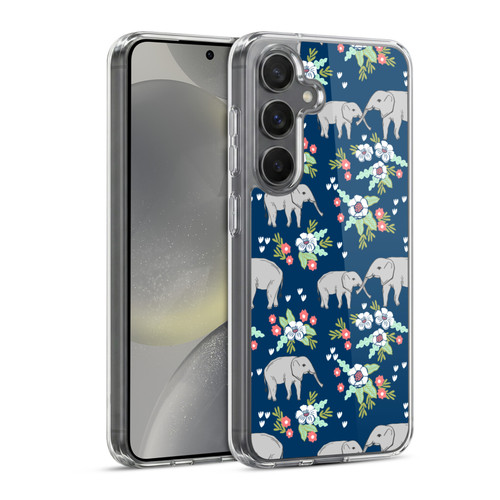 Andrea Lauren Design Animals Floral Elephant Soft Gel Case for Samsung Galaxy S24 5G & MagSafe
