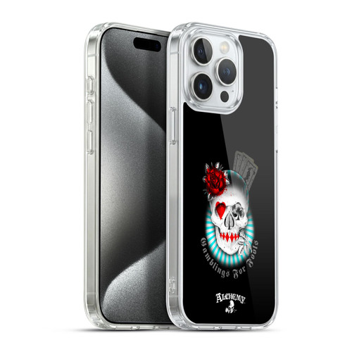 Alchemy Gothic Skull And Cards Gambling's For Fools Soft Gel Case for Apple iPhone 15 Pro Max & MagSafe