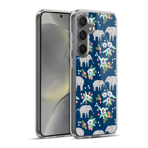 Andrea Lauren Design Animals Floral Elephant Soft Gel Case for Samsung Galaxy S24+ 5G & MagSafe