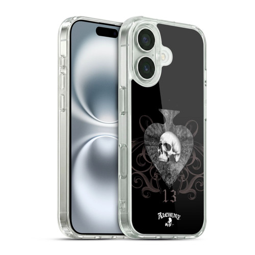 Alchemy Gothic Skull And Cards Death Club Soft Gel Case for Apple iPhone 16 & MagSafe