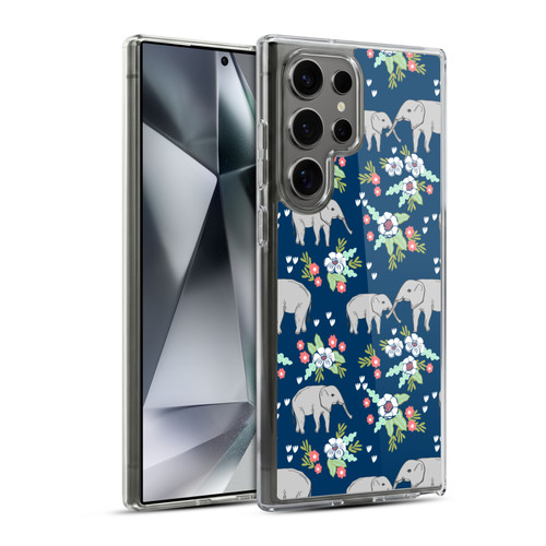 Andrea Lauren Design Animals Floral Elephant Soft Gel Case for Samsung Galaxy S24 Ultra 5G & MagSafe