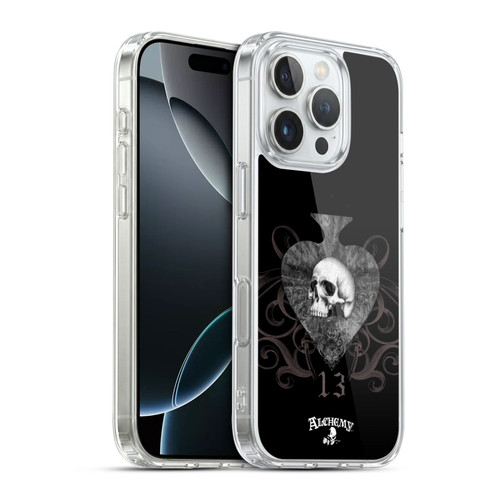 Alchemy Gothic Skull And Cards Death Club Soft Gel Case for Apple iPhone 16 Pro & MagSafe