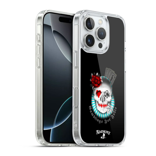 Alchemy Gothic Skull And Cards Gambling's For Fools Soft Gel Case for Apple iPhone 16 Pro & MagSafe
