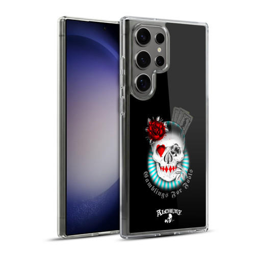 Alchemy Gothic Skull And Cards Gambling's For Fools Soft Gel Case for Samsung Galaxy S23 Ultra 5G & MagSafe