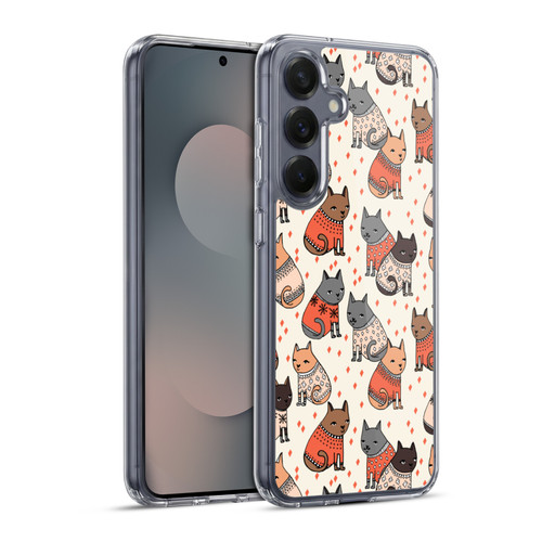 Andrea Lauren Design Animals Cozy Cats Soft Gel Case for Samsung Galaxy S25+ & MagSafe