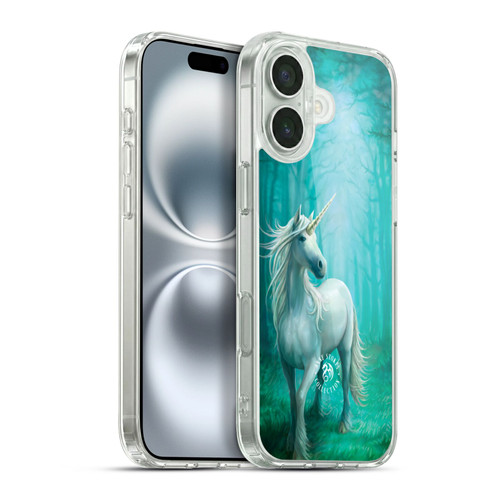Anne Stokes Mythical Creatures Forest Unicorn Soft Gel Case for Apple iPhone 16 Plus & MagSafe