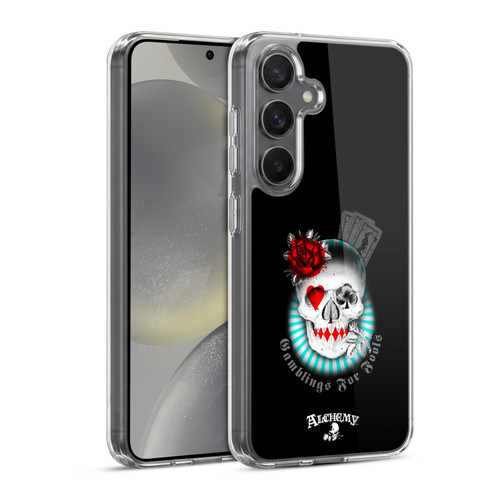 Alchemy Gothic Skull And Cards Gambling's For Fools Soft Gel Case for Samsung Galaxy S24 5G & MagSafe