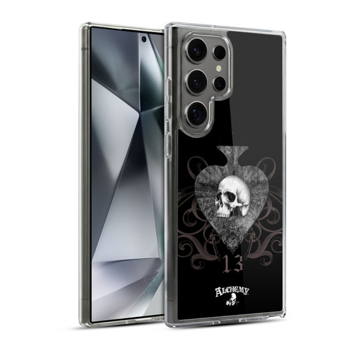 Alchemy Gothic Skull And Cards Death Club Soft Gel Case for Samsung Galaxy S24 Ultra 5G & MagSafe