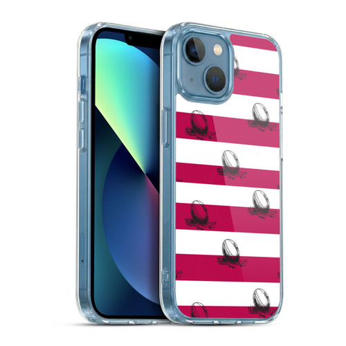 England Rugby Union History Pattern 2 Soft Gel Case for Apple iPhone 13 Mini & MagSafe