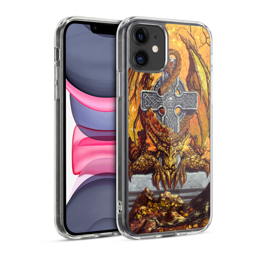 Ed Beard Jr Dragons Celtic Autumn Cross Soft Gel Case for Apple iPhone 11