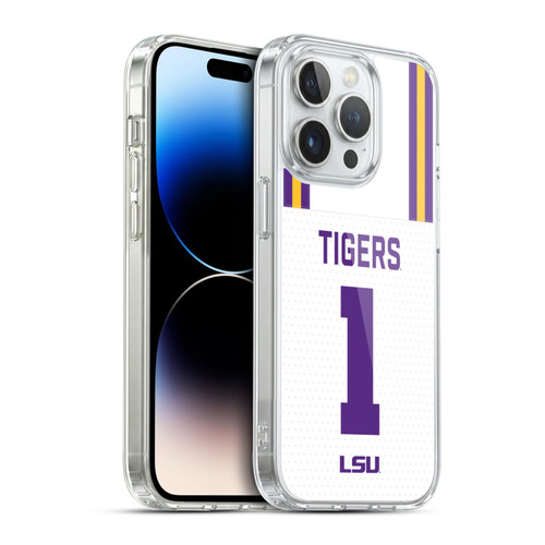 Louisiana State University LSU LSU Jersey Football 1 Soft Gel Case for Apple iPhone 14 Pro & MagSafe