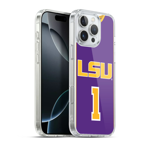 Louisiana State University LSU LSU Jersey Basketball 1 Soft Gel Case for Apple iPhone 16 Pro Max & MagSafe