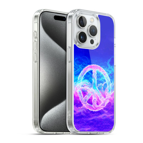 Wumples Cosmic Arts Clouded Peace Symbol Soft Gel Case for Apple iPhone 15 Pro & MagSafe