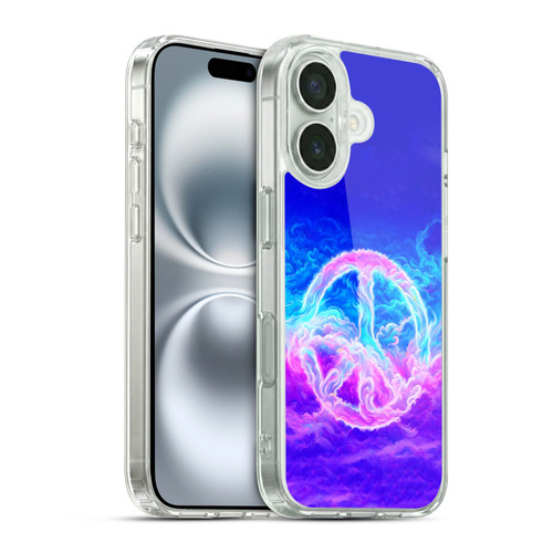 Wumples Cosmic Arts Clouded Peace Symbol Soft Gel Case for Apple iPhone 16 & MagSafe
