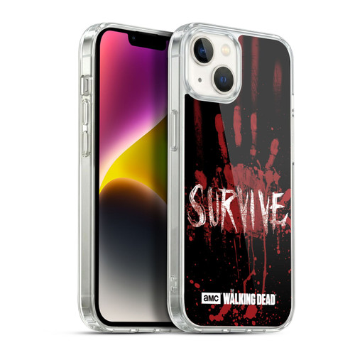 AMC The Walking Dead Typography Survive Hand Soft Gel Case for Apple iPhone 14 Plus & MagSafe