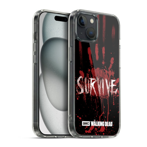 AMC The Walking Dead Typography Survive Hand Soft Gel Case for Apple iPhone 15 Plus & MagSafe