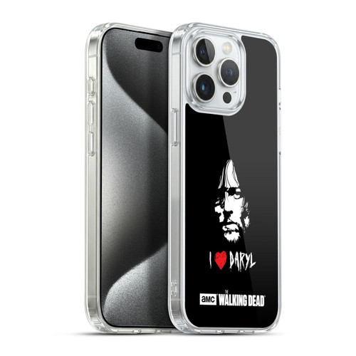 AMC The Walking Dead Typography Love Daryl Face Soft Gel Case for Apple iPhone 15 Pro Max & MagSafe
