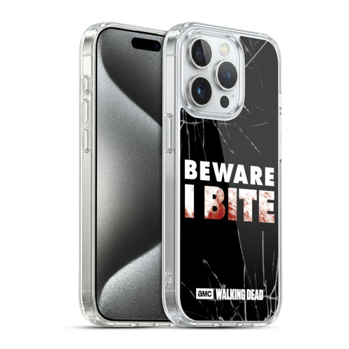 AMC The Walking Dead Typography I Bite Soft Gel Case for Apple iPhone 15 Pro & MagSafe