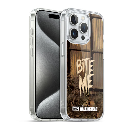 AMC The Walking Dead Typography Bite Me Soft Gel Case for Apple iPhone 15 Pro & MagSafe
