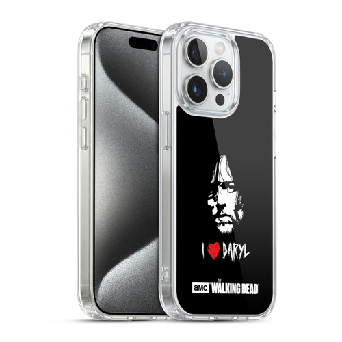 AMC The Walking Dead Typography Love Daryl Face Soft Gel Case for Apple iPhone 15 Pro & MagSafe