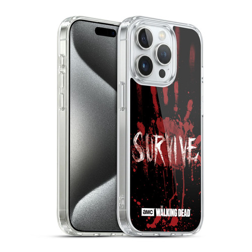 AMC The Walking Dead Typography Survive Hand Soft Gel Case for Apple iPhone 15 Pro & MagSafe