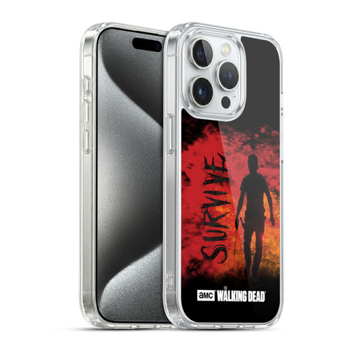 AMC The Walking Dead Typography Survive Rick Machete Soft Gel Case for Apple iPhone 15 Pro & MagSafe