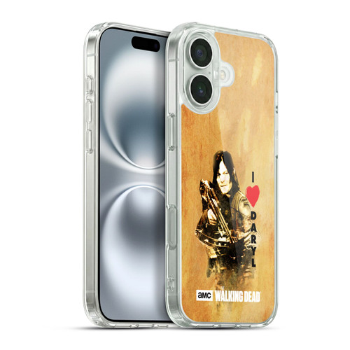 AMC The Walking Dead Typography Love Daryl Crossbow Soft Gel Case for Apple iPhone 16 Plus & MagSafe